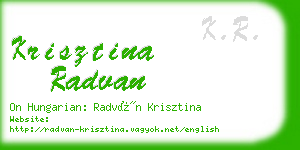 krisztina radvan business card